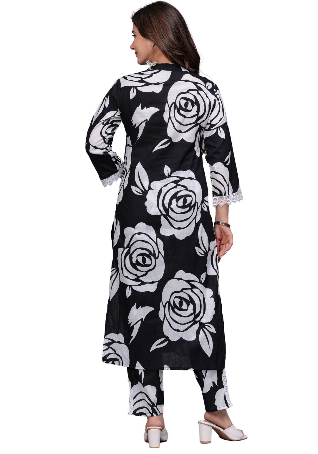 Rytras WomenS Pure Cotton Printed Straight Kurta Set With Palazzo Pants - Ethnic Wear