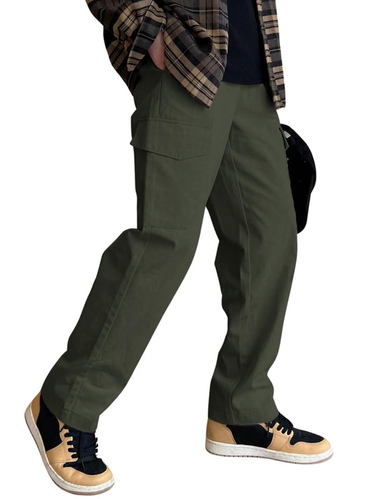 Greciilooks MenS Regular Casual Pants (Gl-Tp-1079_Green