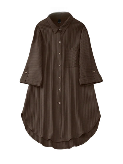 Sheetal Associates Polyester Solid Button Front Shirt Dress For Women || Roll Tab Sleeve & Collared Neck Flared Dress || Office