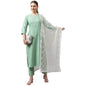 ANNI DESIGNER Women's Cotton Blend Straight Solid Kurta with Pant & Dupatta (Sundari)