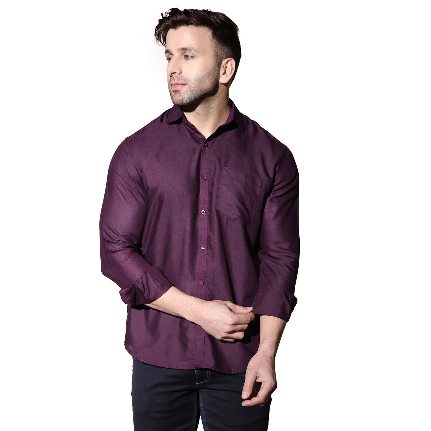 Leriya Fashion Shirts For Men | Cotton Blend Regular Fit Solid | Spread Coller Full Sleeve | Men Shirt Formal For Office | Outin