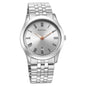 Titan Mens Silver White Dial Leather Strap Watch, Silver, Bracelet