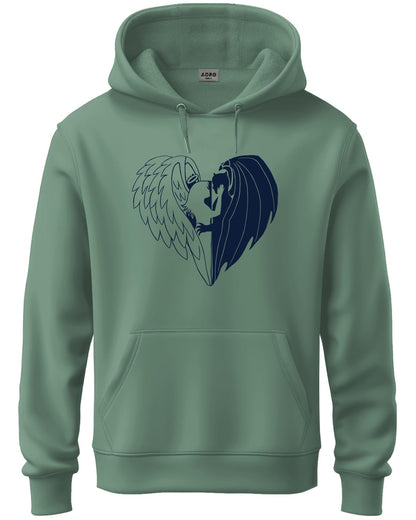 ADRO Men's Cotton Neck Hooded Sweatshirt (H24-DEVI-PT_Pista