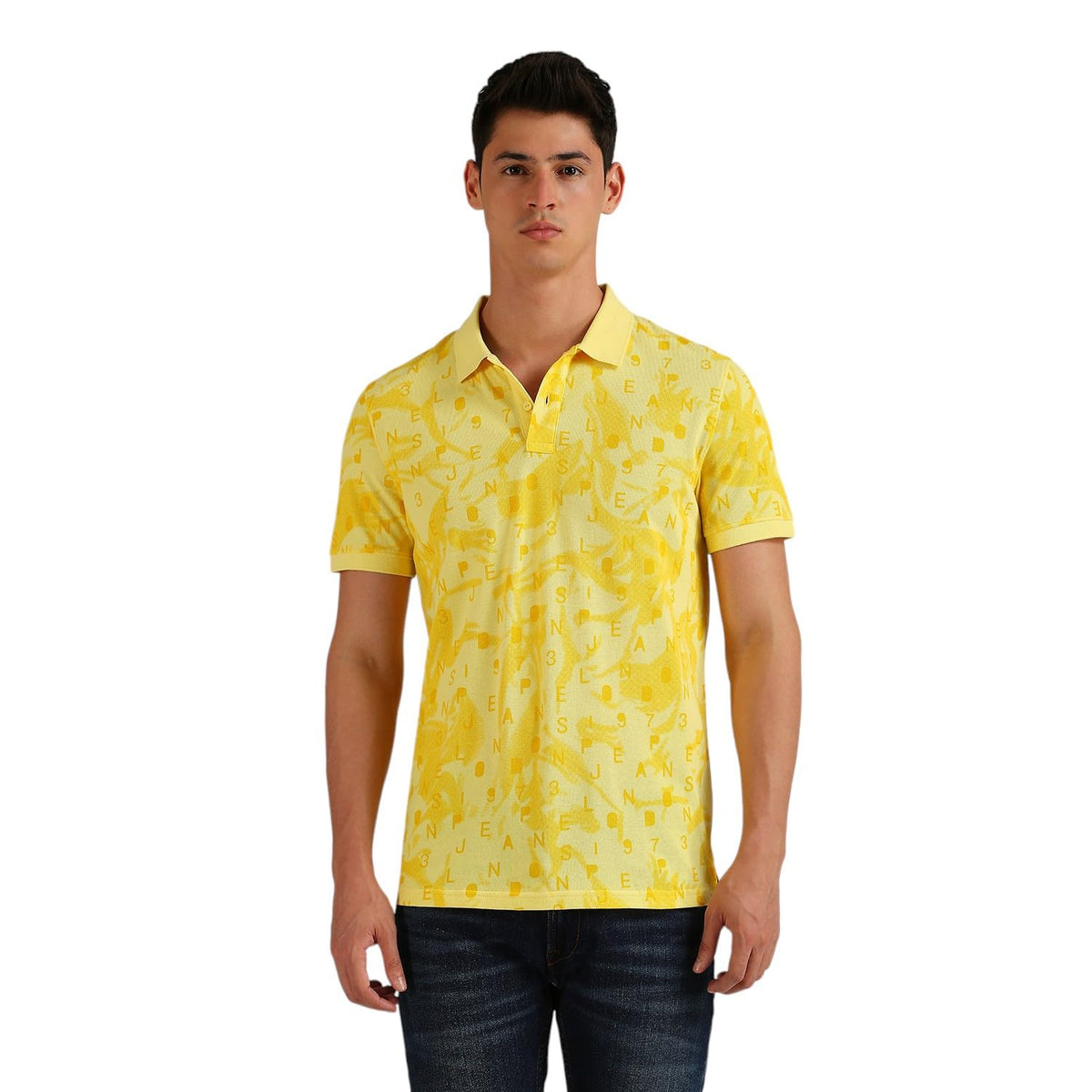 Pepe Jeans MenS Letter Print Regular Fit T-Shirt (Pm542189_Yellow