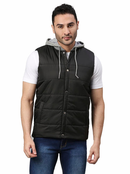 Dennis Lingo Color Block Polyester Regular Fit Full Sleeves MenS Hooded Puffer Jacket With 2 Pockets - Lightweight Casual Winte