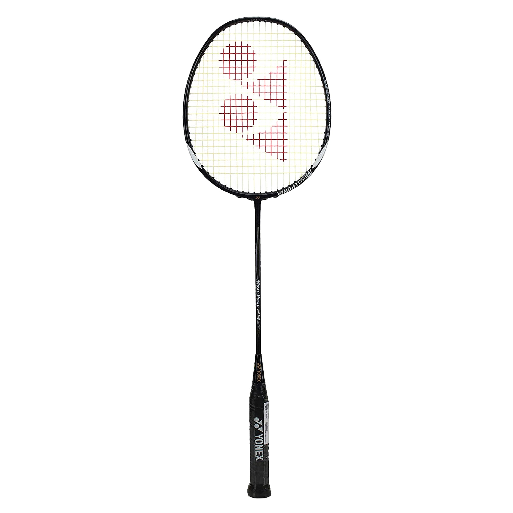 YONEX Muscle Power 29 Carbon Graphite Strung Badminton Racket with Full Racket Cover (Black/White) | for Intermediate Players | 