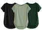 Fabricorn Combo Of Three Plain Bottle Green, Black And Sage Green Round Neck Up And Down Cotton Tshirt For Women (Bottle Green,