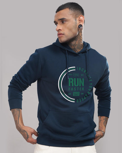 ADRO Men's Cotton Neck Hooded Sweatshirt (H24-FAST-SB_Teal