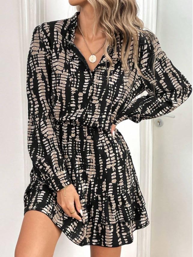 LERIYA FASHION Viscose Rayon Western Mid-Thigh Length Women Party Dress (LF-WD1269_Black