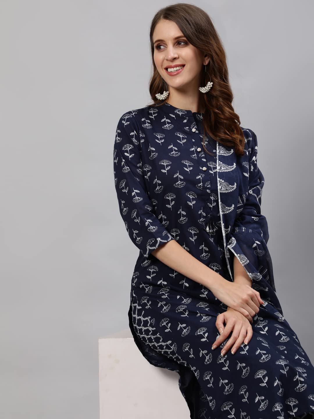 anubhutee Women Cotton Straight Kurta