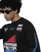The Indian Garage Co Black Regular Fit Placement Print Long Sleeve Pull On Sweatshirt