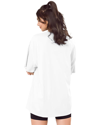 SHODOX Bio-Washed Anti Bacterial 100% Pure Cotton Womens Oversized Latest Aesthetic Premium Printed T-Shirt | Cozy Soft, Less Wr
