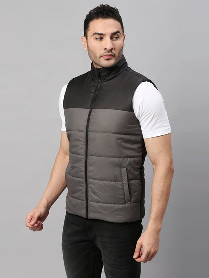 Dennis Lingo Polyester Regular Fit Long Sleeves MenS Color Block Puffer Jacket With 2 Pockets - Lightweight Casual Winterwear F