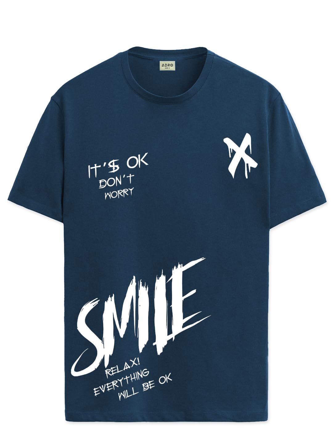 ADRO Mens Smile Printed Cotton T-Shirt_RN24-L2-SMILE-SB