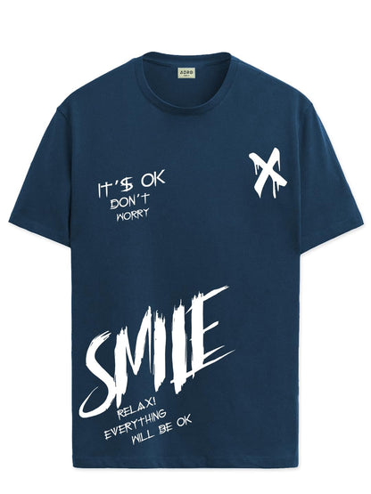 ADRO Mens Smile Printed Cotton T-Shirt_RN24-L2-SMILE-SB