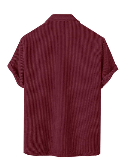 Nobel Monk MenS Solid Casual Shirt |Half Sleeve | Regular Fit |Stylish Shirt For Men Wine Red
