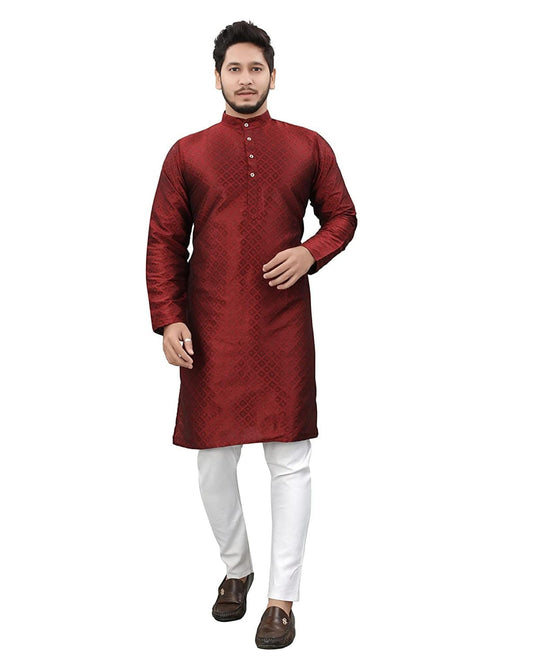 Baghadbillo Mens Cotton Blend Kurta With Mandarin Collar Neck Botton Down Full Sleeves Straight Lenght And Two Side Pockets | Ku