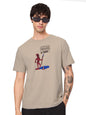 The Souled Store Official Deadpool: Newest Badass Men and Boys Short Sleeves Round Neck Brown Graphic Printed Regular Fit Cotton