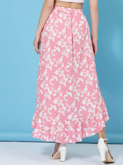 OOMPH! Long Skirts for Women Pink - msk005