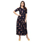 Idalia Navy Blue Printed Cold Shoulder Dress