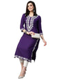 ANNI DESIGNER Women's Cotton Blend Chikankari Embroidered Straight Kurta