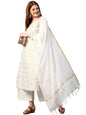 GoSriKi Women's Cotton Blend Printed Straight Kurta with Palazzos & Dupatta (Ghost-Off-White-Nw-GS)