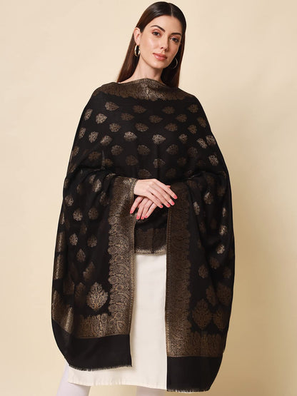 Pashmoda Women Nargis Kaani Stole with Silky Zari Weave, (Size 72X208 CM)