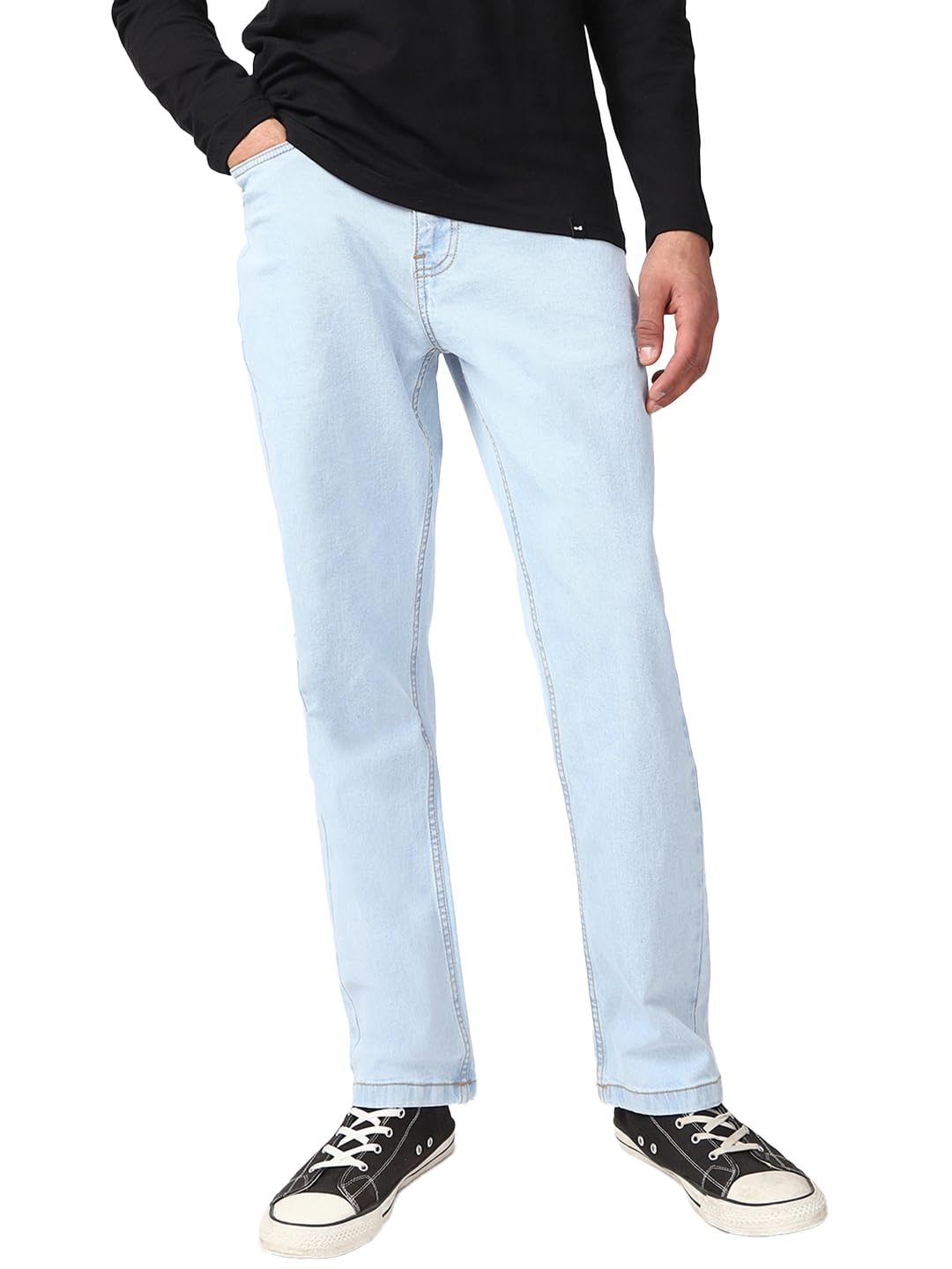 Bewakoof Mens Washed Regular Fit Denim Jeans_654892_Blue_36