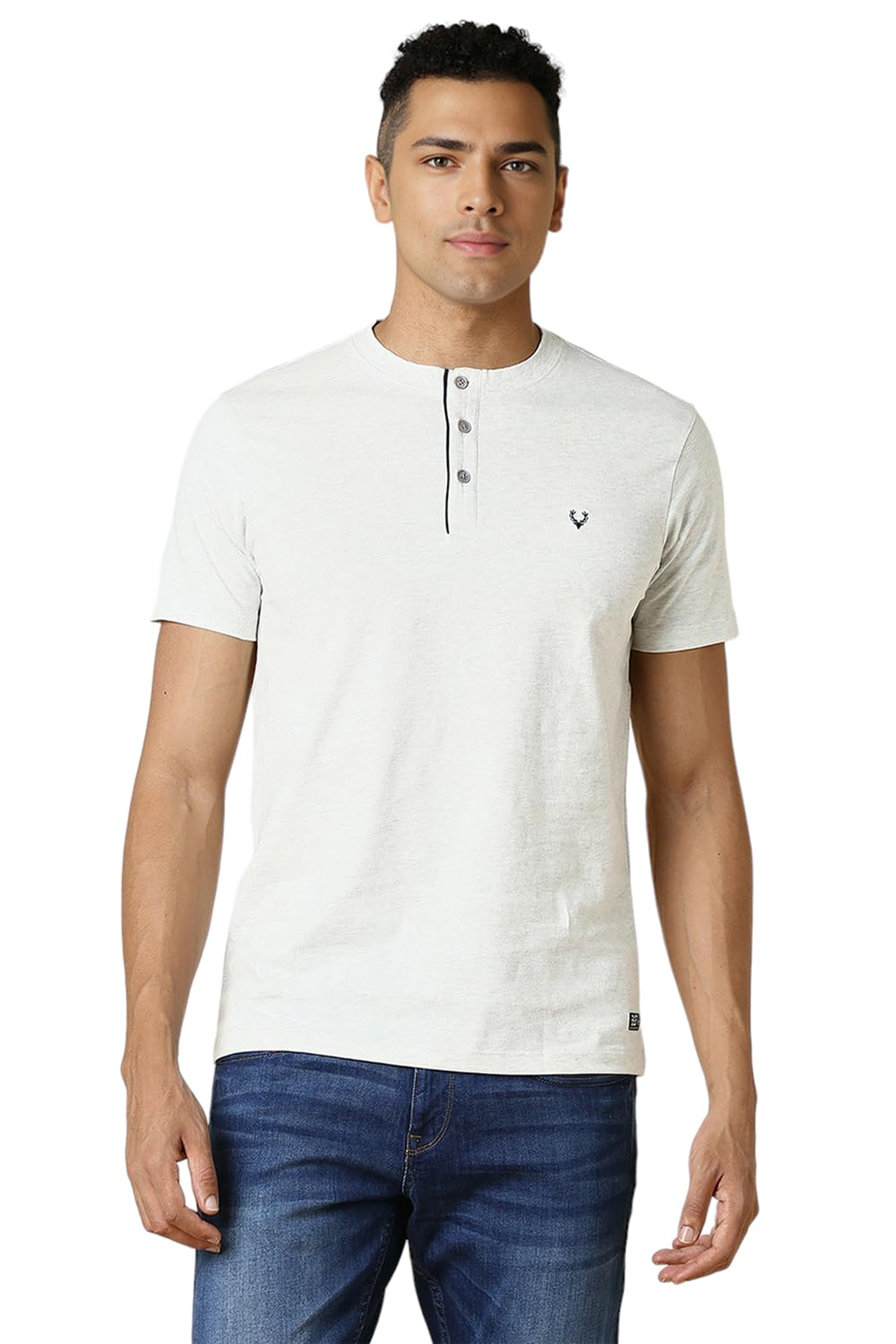Allen Solly Men Regular Fit Solid Casual Half Sleeve Short Sleeve T-Shirt