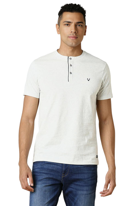 Allen Solly Men Regular Fit Solid Casual Half Sleeve Short Sleeve T-Shirt