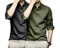 Deelmo Combo Of MenS Stylish Solid Satin Casual Shirt For Men Full Sleeves| Poly Satin Silk Shirt Pack Of 2