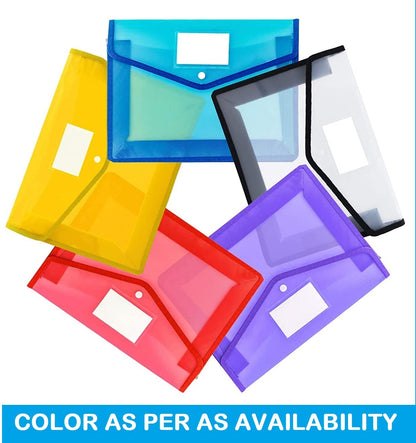 Fedus Document Holder Envelope Folder,File Storage Bag Withsnap Button Transparent Plastic File For Document File Holder/Documen