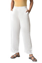 Aurelia White Solid Cotton Palazzos For WomenS Ethnic Bottomwear
