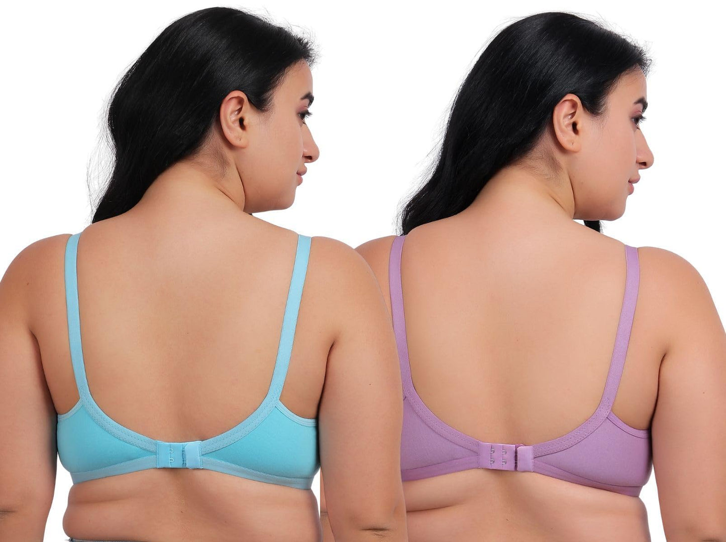 Fabme WomenS Cotton Wire Free Casual Nursing Bra (Pack Of 2) (Po2-Br_14_Seagreen, Lavender