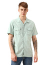 Dennis Lingo MenS| Green| Half Sleeve| Cuban Collar| Solid| Regular Fit| Casual Shirt