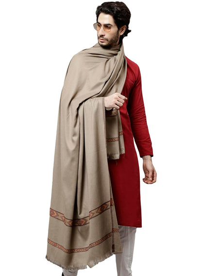 Weavers Villa Mens Kullu Design Wool Blend Lohi/Shawl, 120cm x 240cm