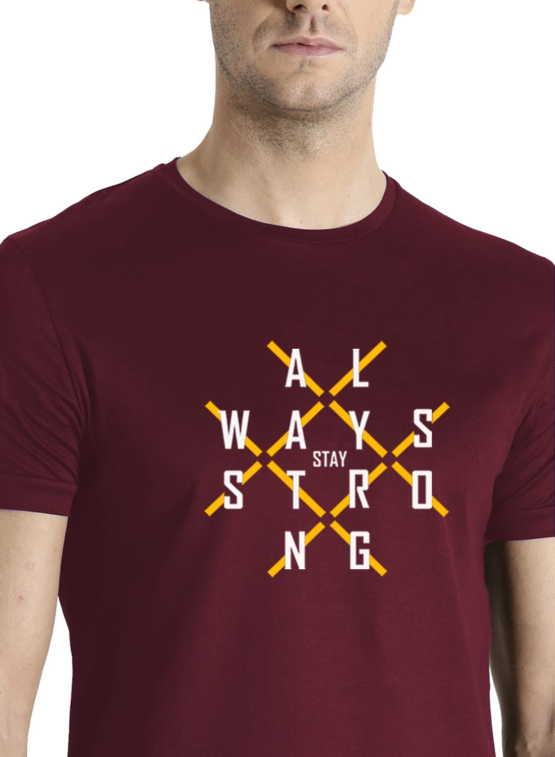 ADRO Mens Always Stay Strong Cotton T-Shirt (RN22-03-ALW-MR_Maroon)