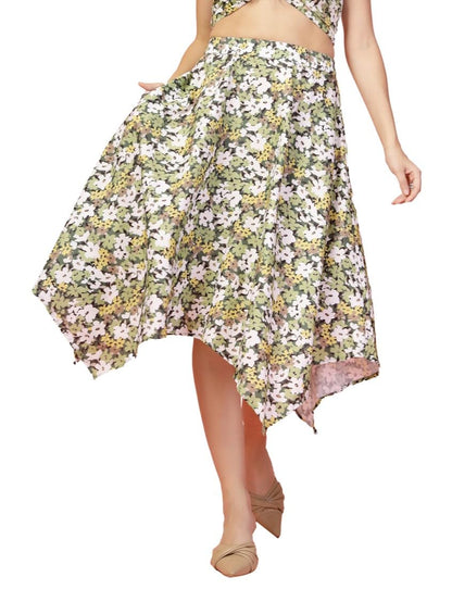 OOMPH! Long Skirts for Women Green - msk189