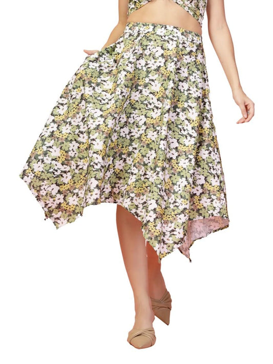 OOMPH! Long Skirts for Women Green - msk189