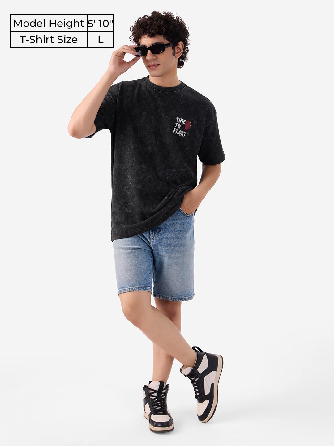 The Souled Store Official Pennywise: Time to Float Men and Boys Short Sleeve Round Neck Grey Graphic Printed Cotton Oversized T-
