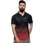 Campus Sutra Mens Ombre Polo Neck Half Sleeve Regular Fit T-Shirt for Active Wear |Black|Red| T-Shirt Crafted with Comfort Fit