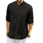 Royalscout MenS Cotton Polyester Blend Solid Regular Fit Full Sleeve Short Kurta | Ethnic, Lightweight Summer Kurta For Daily &