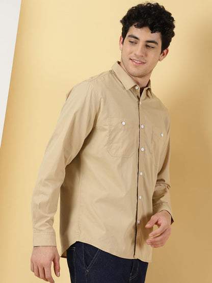 Thomas Scott Mens Regular Fit Shirt (TS1229_Beige