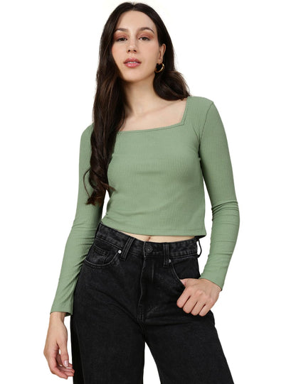 Fyltr WomenS Solid Regular Fit T Shirt (Fylss25Wkt-1002_Moss Green