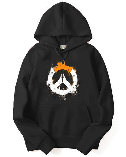 ADRO Men's Cotton Neck Hooded Sweatshirt (H21-M-PC-BL_Black)