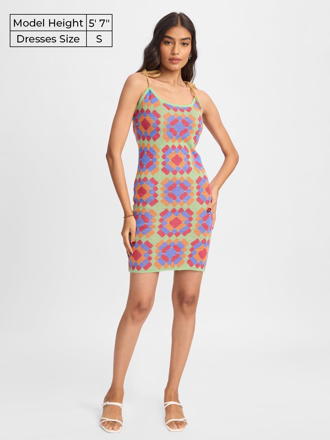 The Souled Store Jacquard Knit Dress: Florentina Women And Girls Acrylic Knit Dress