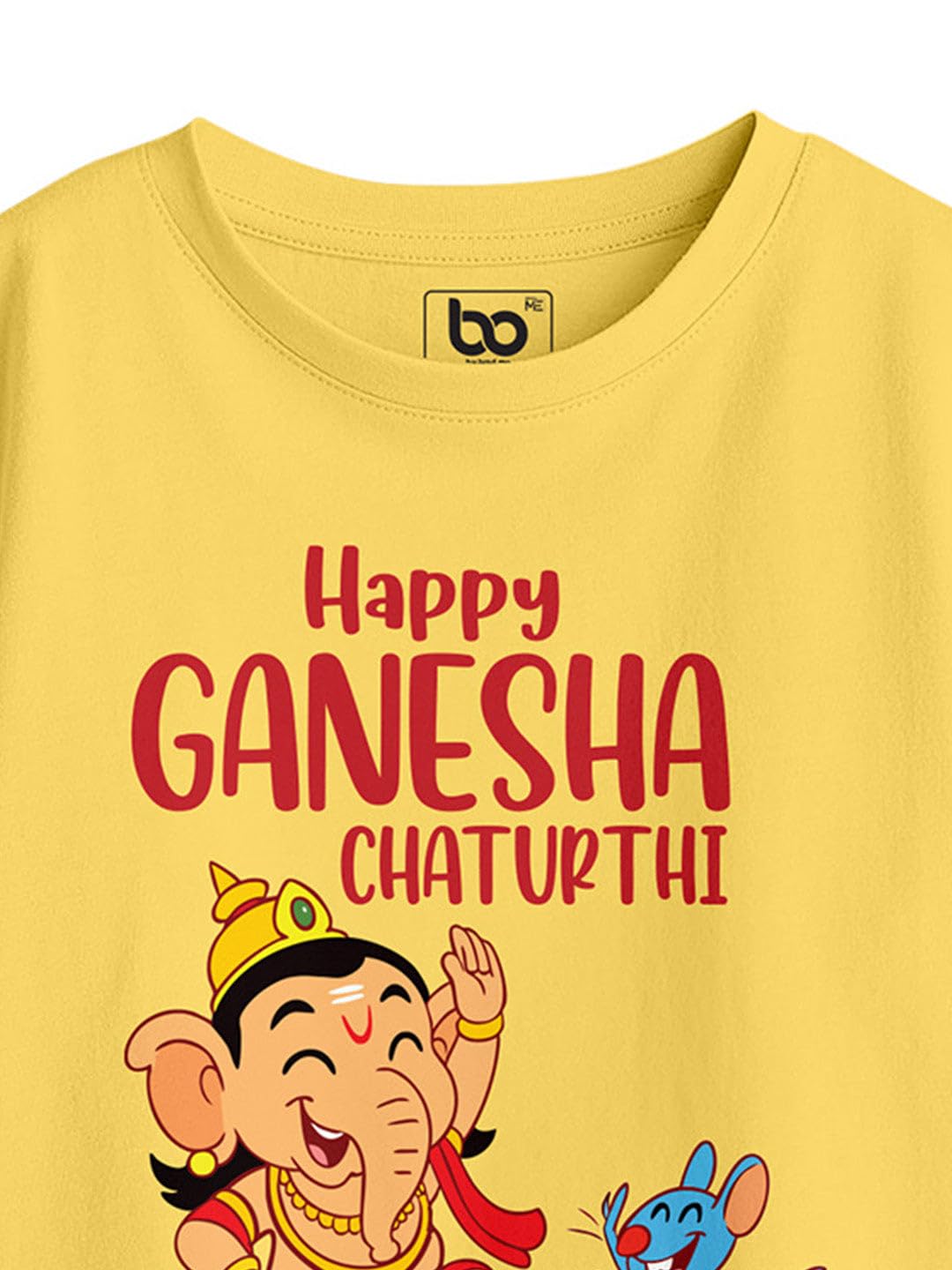 Bon Organik Girls Regular Fit T-Shirt (BON15099_G_Yellow