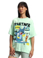 Bewakoof Official Tom & Jerry Merchandise Tom & Jerry Womens Graphic Print Oversized Fit Half Sleeve Round Neck Cotton T-Shirt_