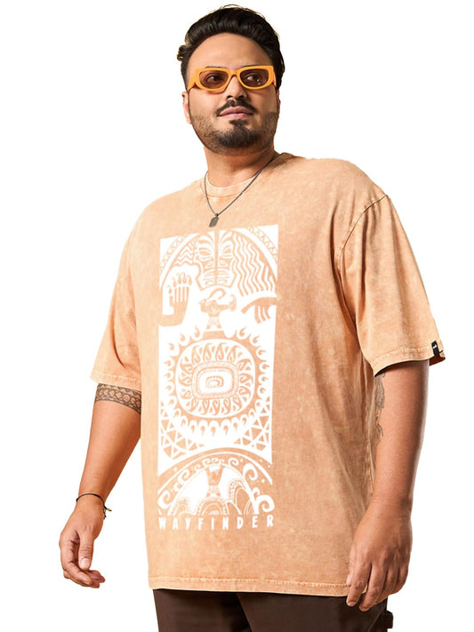 Bewakoof Official Disney Merchandise Moana MenS Graphic Print Oversized Fit Half Sleeve Round Neck Cotton Jersey Plus Size T-Shi