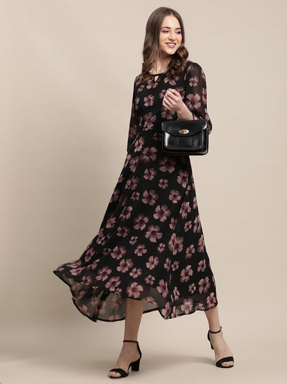 Tee Projekt Women Stylish Maxi Dress|Elegant Graceful Georgette Dress